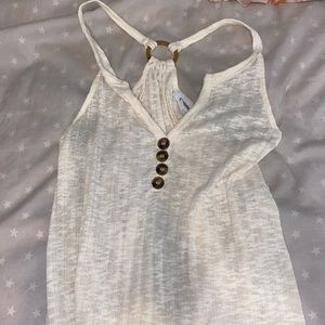 White top 4 buttons in front